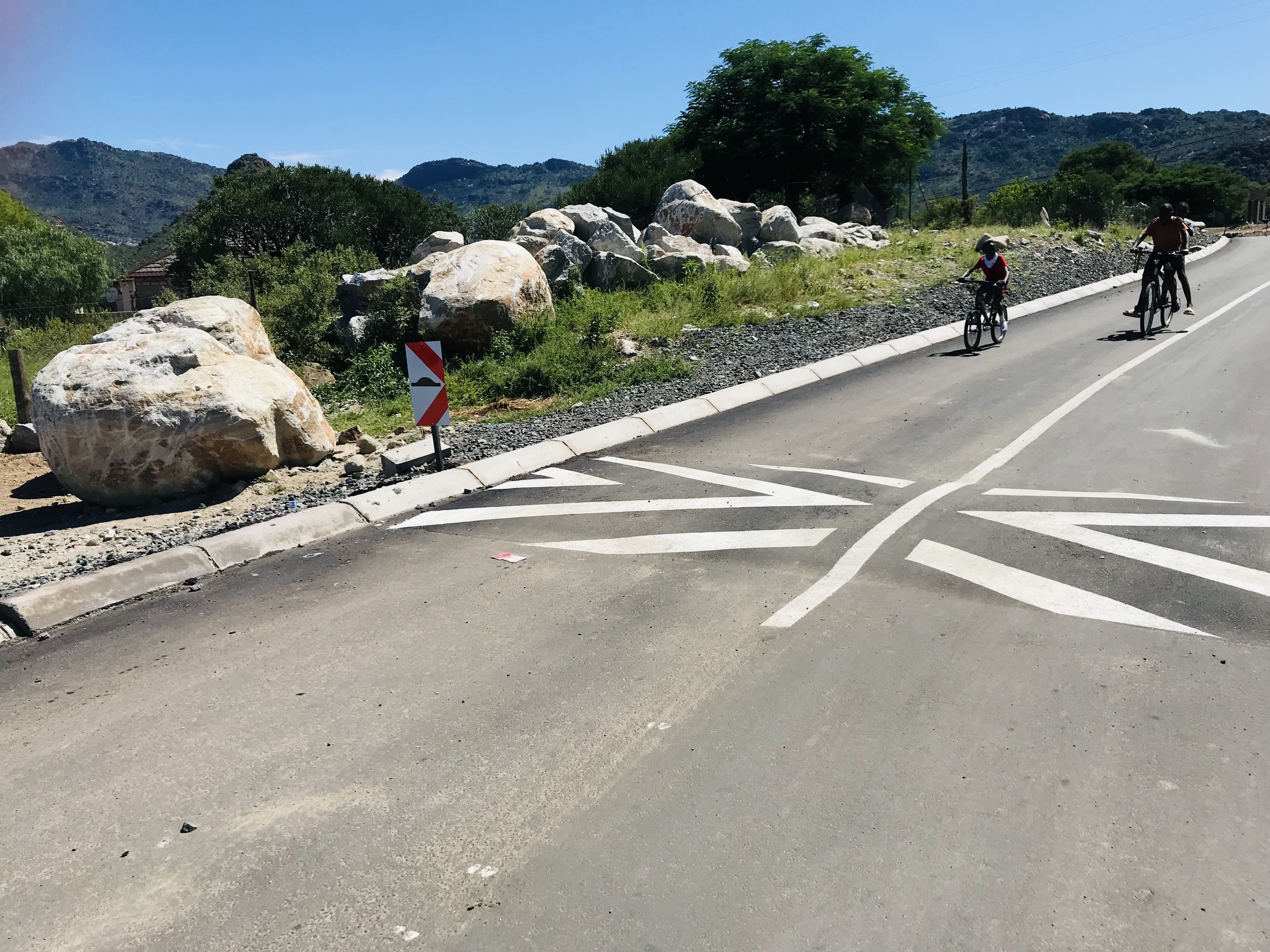 Completed 1.1km road with proper markings and cyclists using it - The final result after overcoming all challenges