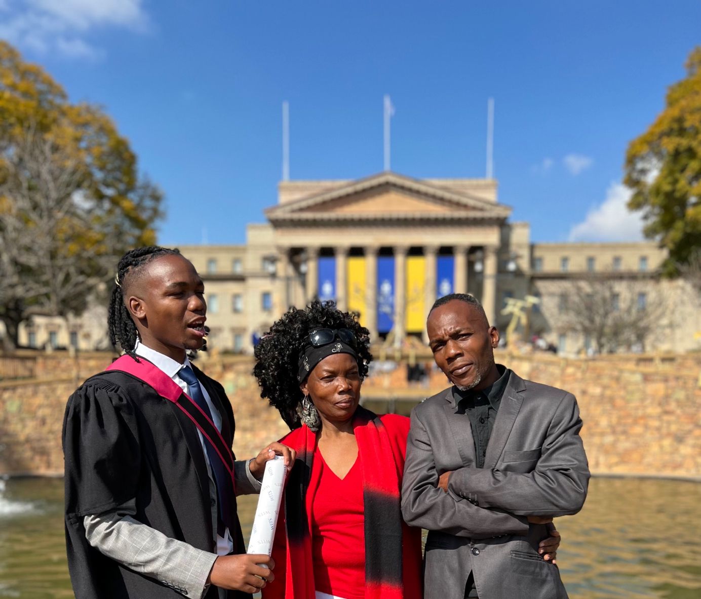 Samson's graduation day with his mother and brother at Wits University - A family celebration of persistence and achievement